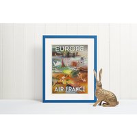 Europa Reiseposter, Vintage Poster Reprint, Home Decor, Air France, Wandkunst, Reise, Urlaub, Zuhause, Souvenir, Rahmen Nicht Inklusive von OsoTraveled