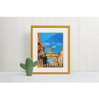 Guatemala Reiseposter, Vintage Serigraph Style Poster, Wandkunst, Reise, Urlaub, Souvenir, Rahmen Nicht Inklusive von OsoTraveled