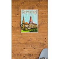 Rumänien Reise Poster, Vintage-stil Druck, Dekor, Schloss, Wandkunst, Reisen, Urlaub, Haus, Souvenir, Rahmen Nicht Enthalten von OsoTraveled