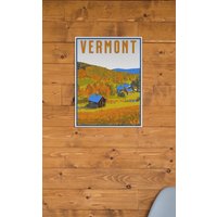 Vermont Reiseposter, Vintage Stil Poster, Home, Wandkunst, Reise, Urlaub, Home State, Souvenir, Rahmen Nicht Enthalten von OsoTraveled