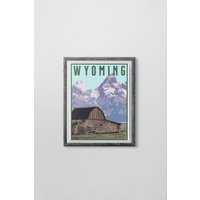 Wyoming Reise Poster, Vintage-Stil Haus, Wandkunst, Reisen, Urlaub, Home State, Souvenir, Rahmen Nicht Enthalten von OsoTraveled