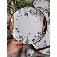 Handgemachter Keramik Speiseteller, Blumenkeramik, Osoka Art Handgemachter Keramik Speiseteller, Blumenkeramik, Osoka Art von OsokaArtCeramics