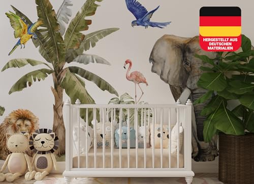 Osomhome Wandtattoo Kinderzimmer Mädchen & Junge: Dschungel (200x140cm) | Kinderzimmer & Babyzimmer Deko | Wandsticker & Wanddeko Kinderzimmer | Wandaufkleber Kinderzimmer Wall Stickers os4019 von Osomhome