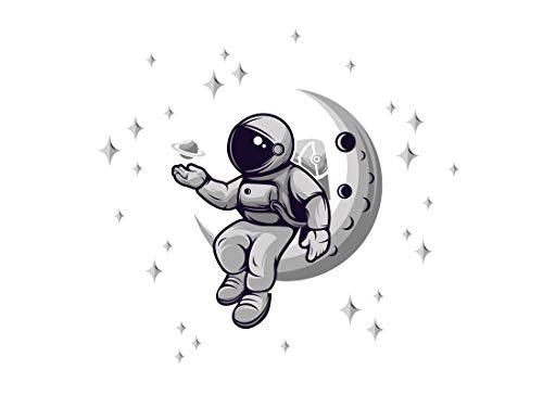 Osomhome Wandtattoo Kinderzimmer Mond Kosmos (150x140cm)| Kinderzimmer Junge & Mädchen| Deko Babyzimmer Wanddeko | Wandaufkleber Wandbild Kinderbilder Wandsticker |Sonnensystem Astronaut Sterne os8430 von Osomhome