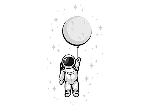 Osomhome Wandtattoo Kinderzimmer Mond Kosmos (100x140cm)| Kinderzimmer Junge & Mädchen| Deko Babyzimmer Wanddeko | Wandaufkleber Wandbild Kinderbilder Wandsticker |Sonnensystem Astronaut Sterne os8433 von Osomhome