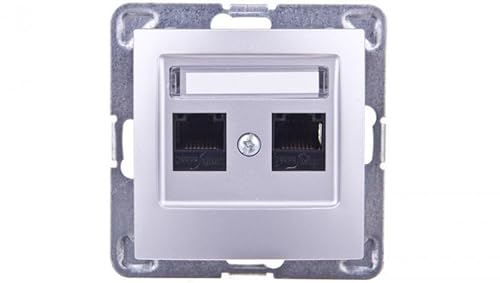 Ospel GPK-2Y/K/m/18 Schutzkontakt-Steckdose, Silber, IP20, 71 mm, 65 g von Ospel