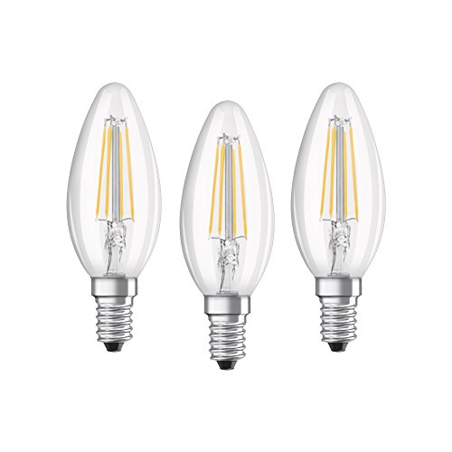 Osram LED Base Classic B Lampe, in Kerzenform mit E14-Sockel, nicht dimmbar, Ersetzt 40 Watt, Filamentstil Klar, Kaltweiß - 4000 Kelvin, 3er-Pack Osram LED Base Classic B Lampe, in Kerzenform mit E14-Sockel, nicht dimmbar, Ersetzt 40 Watt, Filamentstil Klar, Kaltweiß - 4000 Kelvin, 3er-Pack von Osram