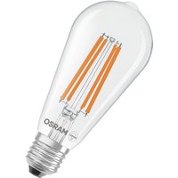 Osram - led Classic LED-Lampe mit Filament in klassischer Edisonform, klarer Glasleuchtkörper, 3.8 w, E27 Fassung, eek a, 806 lm für die von Osram