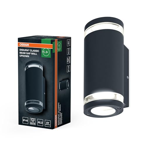 OSRAM Außenwandleuchte Up/Down GU10 mit Gap-Ring, Aluminiumgehäuse in Dunkelgrau, IP44-Schutz & IK03, Wandleuchte für Fassaden und Eingänge OSRAM Außenwandleuchte Up/Down GU10 mit Gap-Ring, Aluminiumgehäuse in Dunkelgrau, IP44-Schutz & IK03, Wandleuchte für Fassaden und Eingänge von Osram