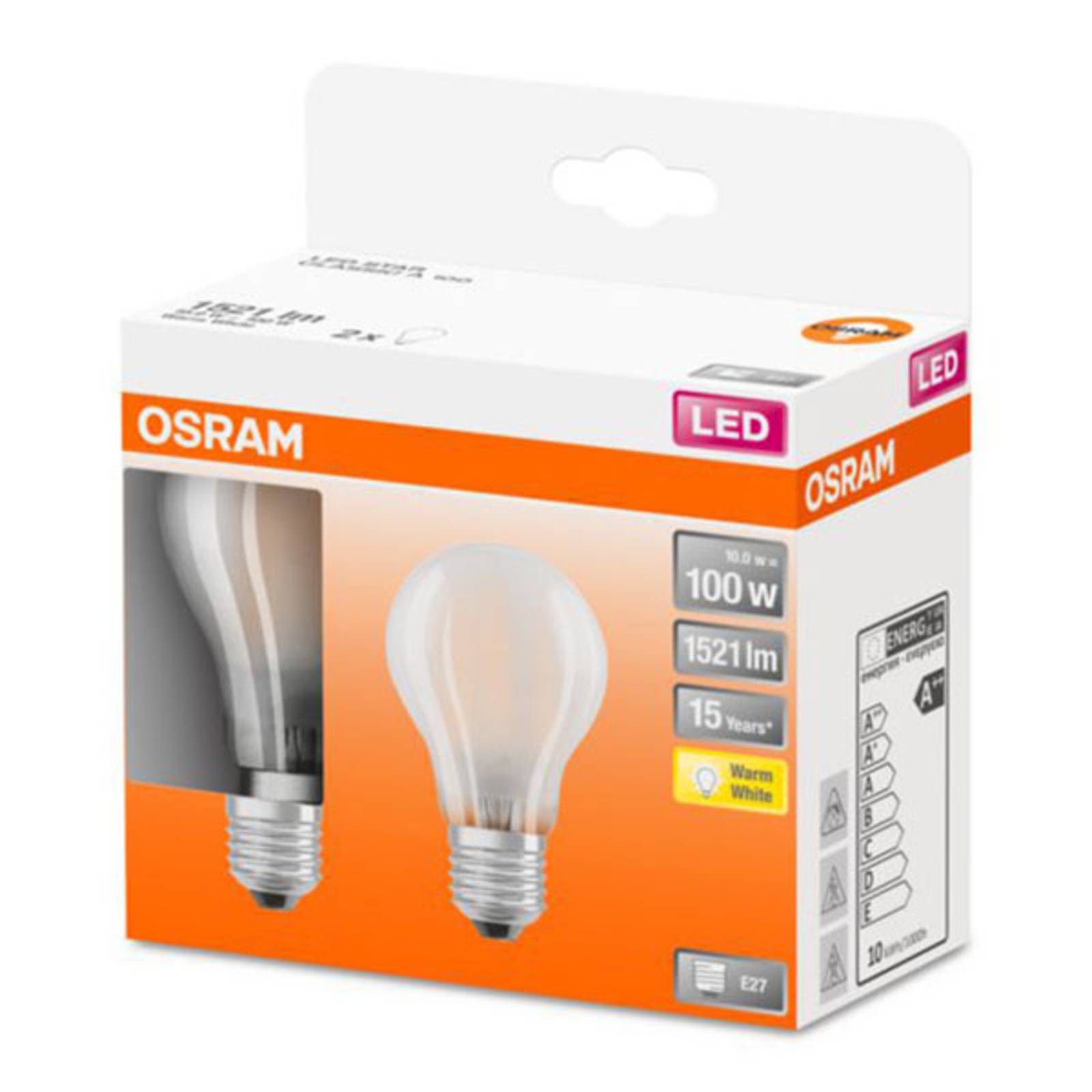 OSRAM Classic A LED-Lampe E27 11W 2.700K matt 2er von Osram