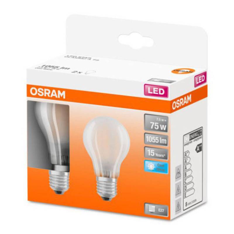 OSRAM Classic A LED-Lampe E27 7,5W 4.000K matt 2er von Osram