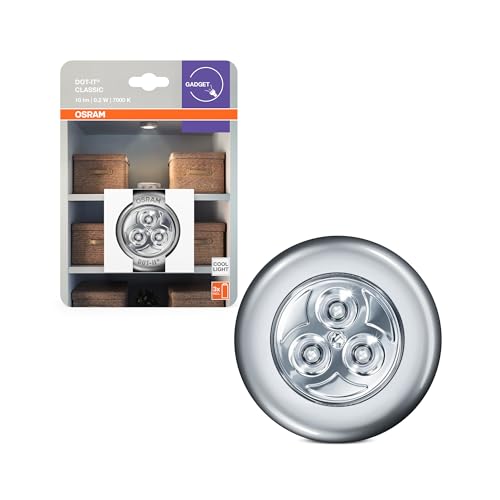 OSRAM DO-it CLASSIC flexible batteriebetriebene LED-Leuchte in Silber aus Kunststoff, IP20-Schutz, für Garderobe, Küche und als Nachtlicht OSRAM DO-it CLASSIC flexible batteriebetriebene LED-Leuchte in Silber aus Kunststoff, IP20-Schutz, für Garderobe, Küche und als Nachtlicht von Osram