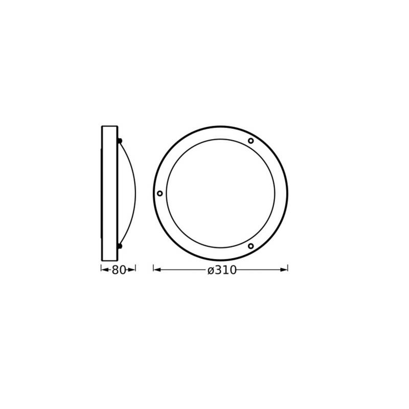 OSRAM Deckenlampe BATHROOM, schwarz Ø 31 cm Metall/Glas IP44 von Osram