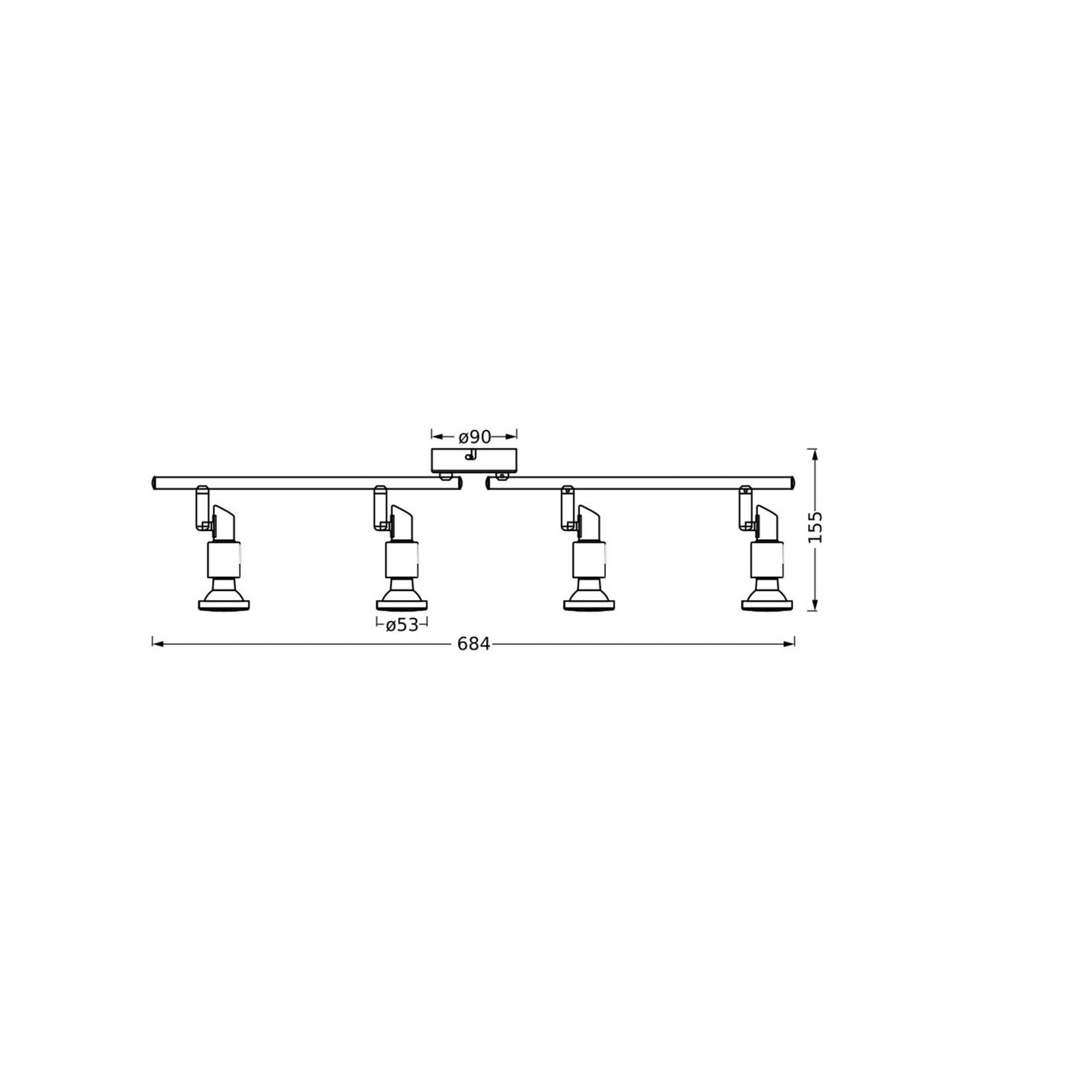 OSRAM Deckenstrahler, schwarz 4-flg. Metall GU10-LED 927 dim OSRAM Deckenstrahler, schwarz 4-flg. Metall GU10-LED 927 dim von Osram