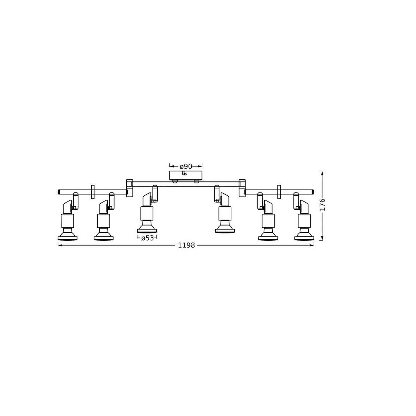 OSRAM Deckenstrahler, schwarz 6-flg. Metall GU10-LED 927 dim OSRAM Deckenstrahler, schwarz 6-flg. Metall GU10-LED 927 dim von Osram