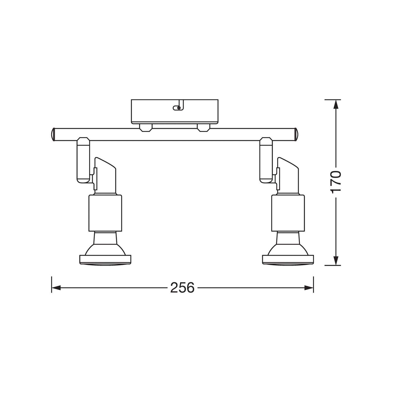 OSRAM Deckenstrahler, silber, Metall 2-flg. GU10-LED 2.700 K OSRAM Deckenstrahler, silber, Metall 2-flg. GU10-LED 2.700 K von Osram