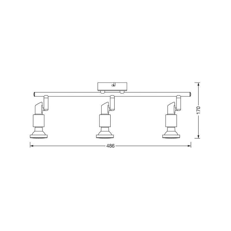 OSRAM Deckenstrahler, silber, Metall 3-flg. GU10-LED 2.700 K von Osram