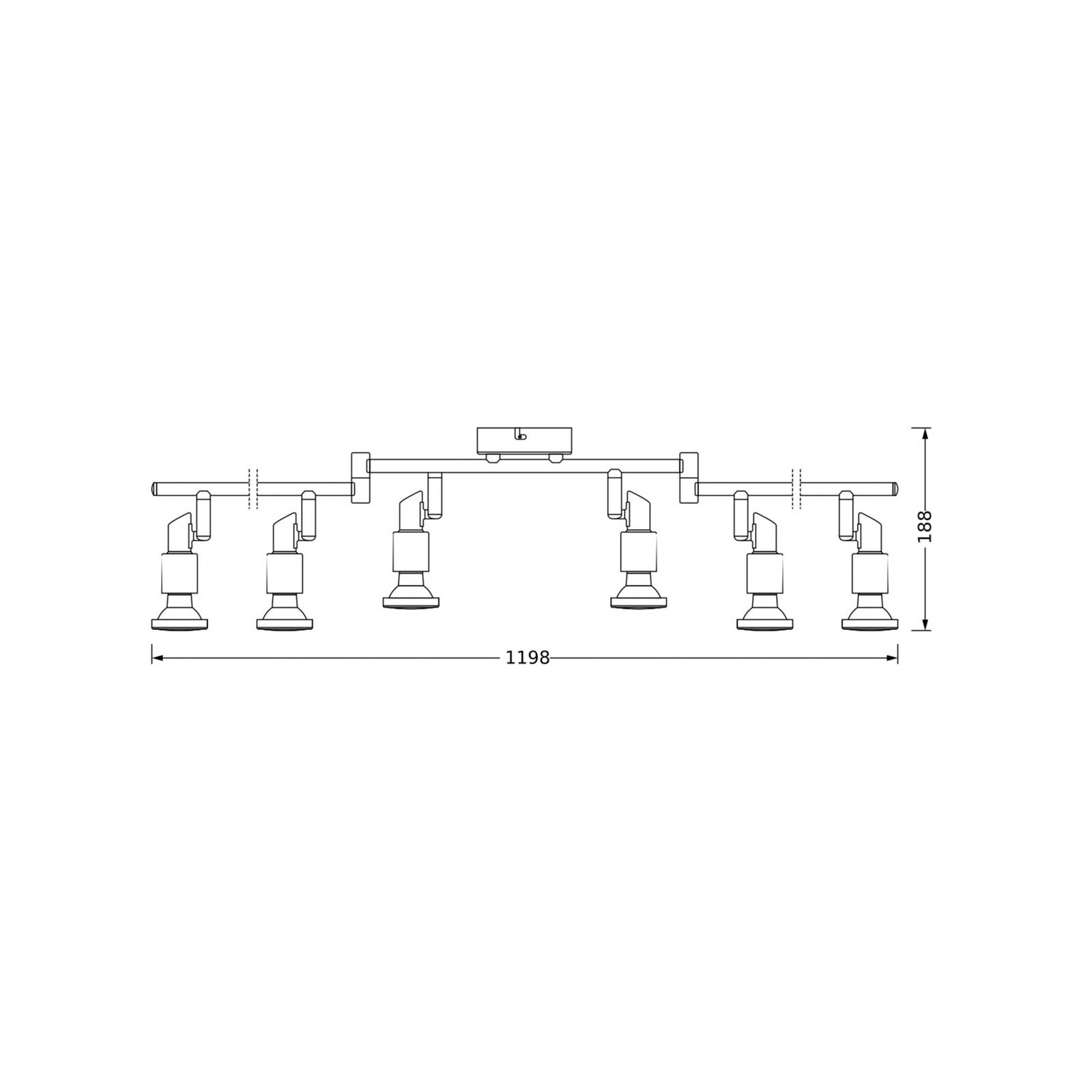 OSRAM Deckenstrahler, silber, Metall 6-flg. GU10-LED 2.700 K OSRAM Deckenstrahler, silber, Metall 6-flg. GU10-LED 2.700 K von Osram