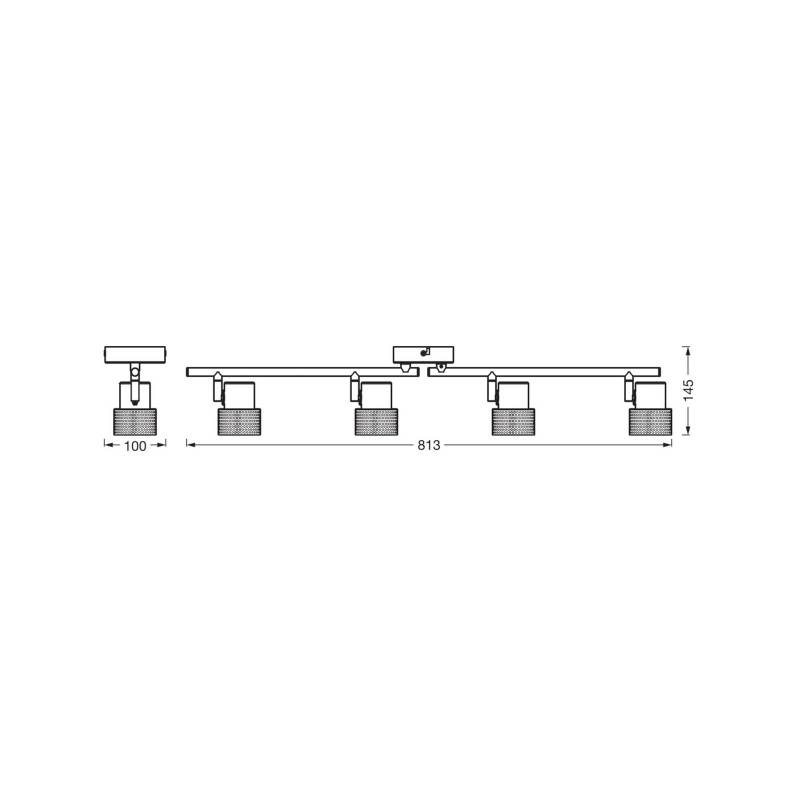 OSRAM Deckenstrahler CORK, weiß, 4 Spots, GU10-LED, 927, dim von Osram