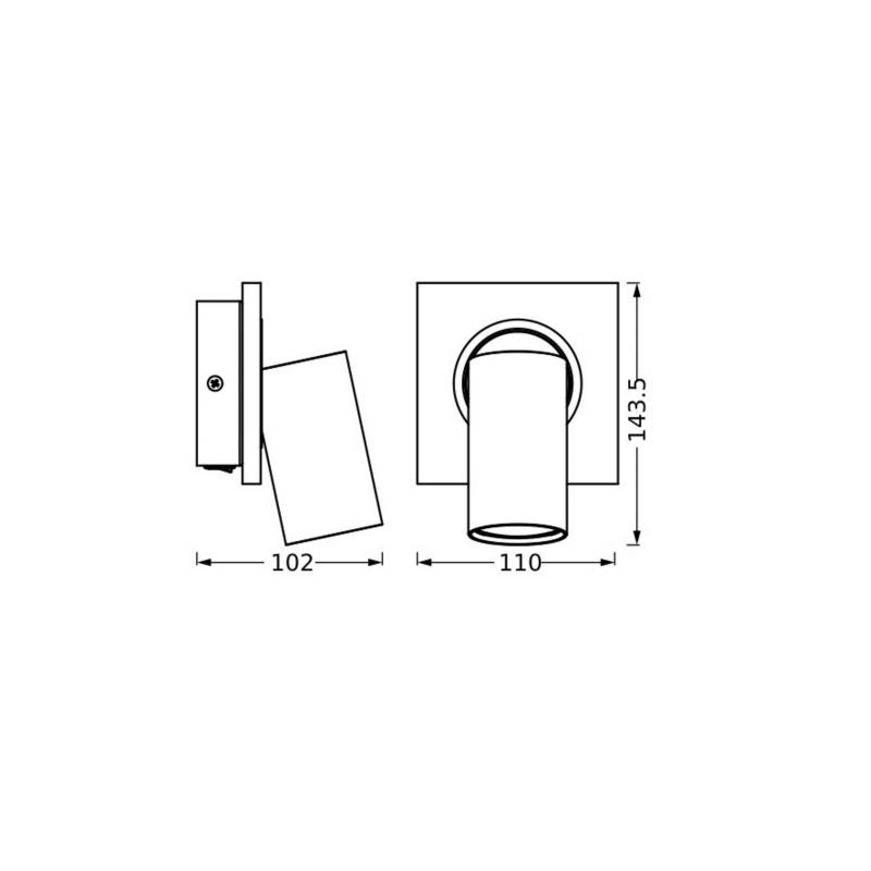 OSRAM Deckenstrahler MERCURY schwarz 1 Spot GU10-LED 927 dim von Osram