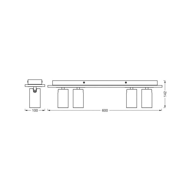 OSRAM Deckenstrahler MERCURY schwarz 4-Spot GU10-LED 927 dim von Osram