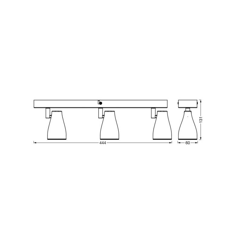 OSRAM Deckenstrahler PEAR, schwarz, 3-flg., GU10-LED 2.700 K von Osram