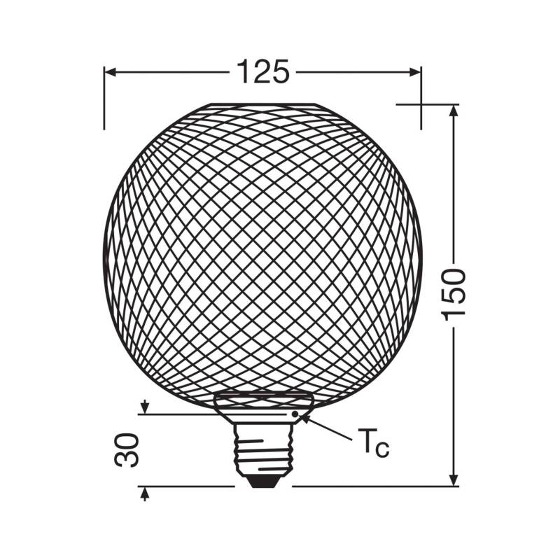 OSRAM Decor LED Flat Globe E27 3,5W schwarz 2.700K Metall von Osram
