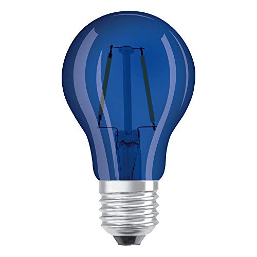 OSRAM Dekorative LED Lampe Décor mit E27 Sockel, Blau, 3000 K, 2,50 W, Ersatz für 15-W-Glühbirne, klar, LED STAR DECO CLASSIC A von Osram