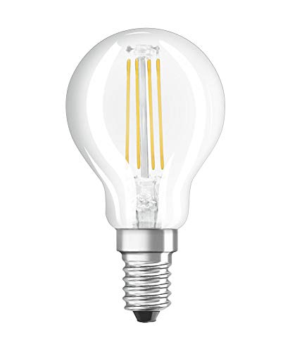OSRAM Dimmbare Filament LED Lampe mit E14 Sockel, Kaltweiss (4000K), Tropfenform, 5W, Ersatz für 40W-Glühbirne, klar, LED Retrofit CLASSIC P DIM von Osram