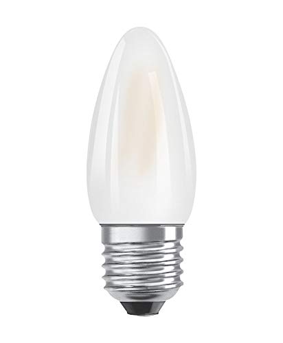 OSRAM Dimmbare Filament LED Lampe mit E27 Sockel, Warmweiss (2700K), Kerzenform, 5W, Ersatz für 40W-Glühbirne, matt, LED Retrofit CLASSIC B DIM von Osram