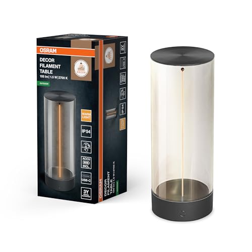 Osram Endura Style LED Tischleuchte Filament, 1,2W, 2700K warmweiß, 100 lm, USB aufladbar, IP54, 14h von Osram