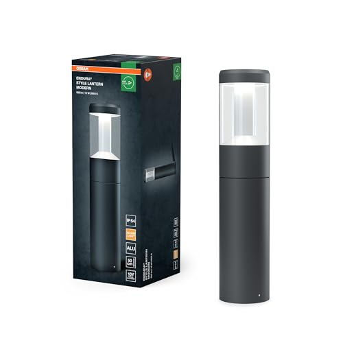 Osram ENDURA Style moderne LED-Outdoor-Laterne 50cm, Pollerleuchte mit blendarmem Licht in Dunkelgrau aus Aluminium, IP54-Schutz, für Wegbeleuchtung von Osram