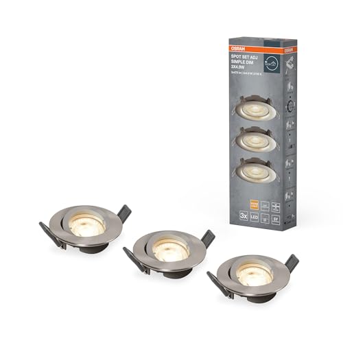 OSRAM Einbaustrahler-Set stufenlos dimmbar über Wandschalter, aus Aluminium, mit integriertem LED-Modul und Treiber, IP20-Schutz, für Innenraumanwendungen wie abgehängte Decken OSRAM Einbaustrahler-Set stufenlos dimmbar über Wandschalter, aus Aluminium, mit integriertem LED-Modul und Treiber, IP20-Schutz, für Innenraumanwendungen wie abgehängte Decken von Osram