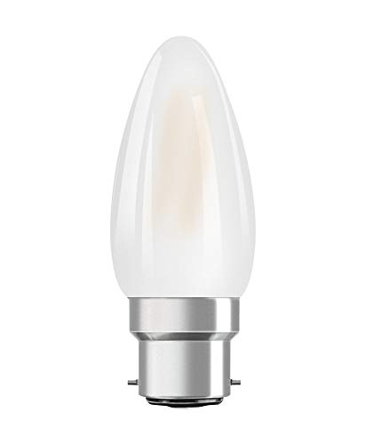 OSRAM Filament LED Lampe mit B22d Sockel, Warmweiss (2700K), Kerzenform, 4W, Ersatz für 40W-Glühbirne, matt, LED Retrofit CLASSIC B von Osram