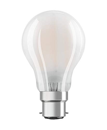 OSRAM Filament LED-Lampe mit B22d Sockel, Warmweiss (2700K), klassiche Birnenform, 7W, Ersatz für 60W-Glühbirne, matt, LED Retrofit CLASSIC A, Warmweiß von Osram