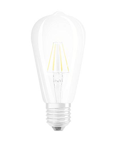 OSRAM Filament LED Lampe mit E27 Sockel, Edison Form, Warmweiss (2700K), 6,50 W, Ersatz für 60-W-Glühbirne, LED Retrofit CLASSIC ST +, 10er-Pack von Osram