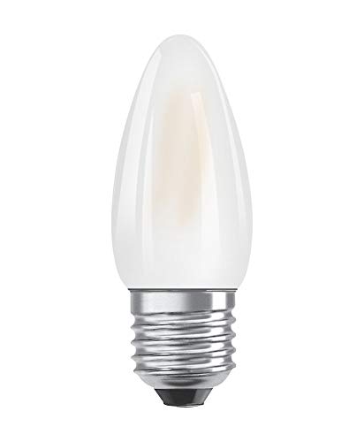 OSRAM Filament LED Lampe mit E27 Sockel, Warmweiss (2700K), Kerzenform, 4W, Ersatz für 40W-Glühbirne, matt, LED Retrofit CLASSIC B von Osram
