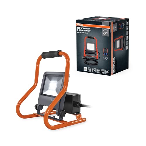 OSRAM LED Arbeitsleuchte R-Stand Socket 30W 840, 4000K kaltweiß, 2700 lm, IP44, 2 Steckdosen 3000W von Osram
