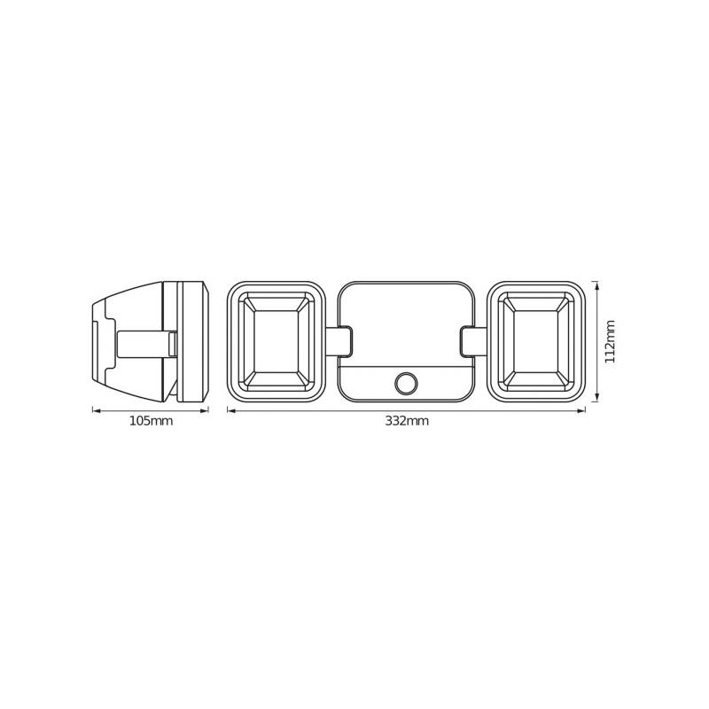 OSRAM LED-Außenwandstrahler DOUBLE, schwarz 2-flg., Batterie von Osram