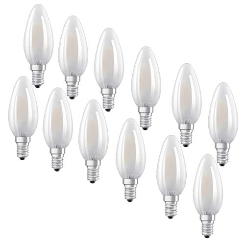 OSRAM LED BASE CLASSIC B40 E14 Kerze 4W=40W 470lm warm weiß 2700K nondim 12er von Osram