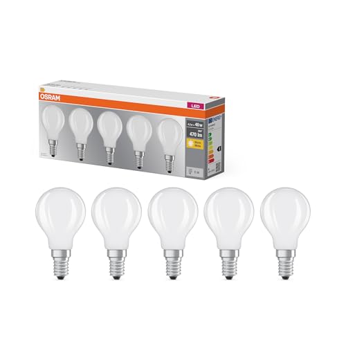 OSRAM LED-Lampe Filament Base P40 Miniball 4,2W 827, 2700K warmweiß, E14, matt, 470 lm, sofort 100% Licht, White OSRAM LED-Lampe Filament Base P40 Miniball 4,2W 827, 2700K warmweiß, E14, matt, 470 lm, sofort 100% Licht, White von Osram