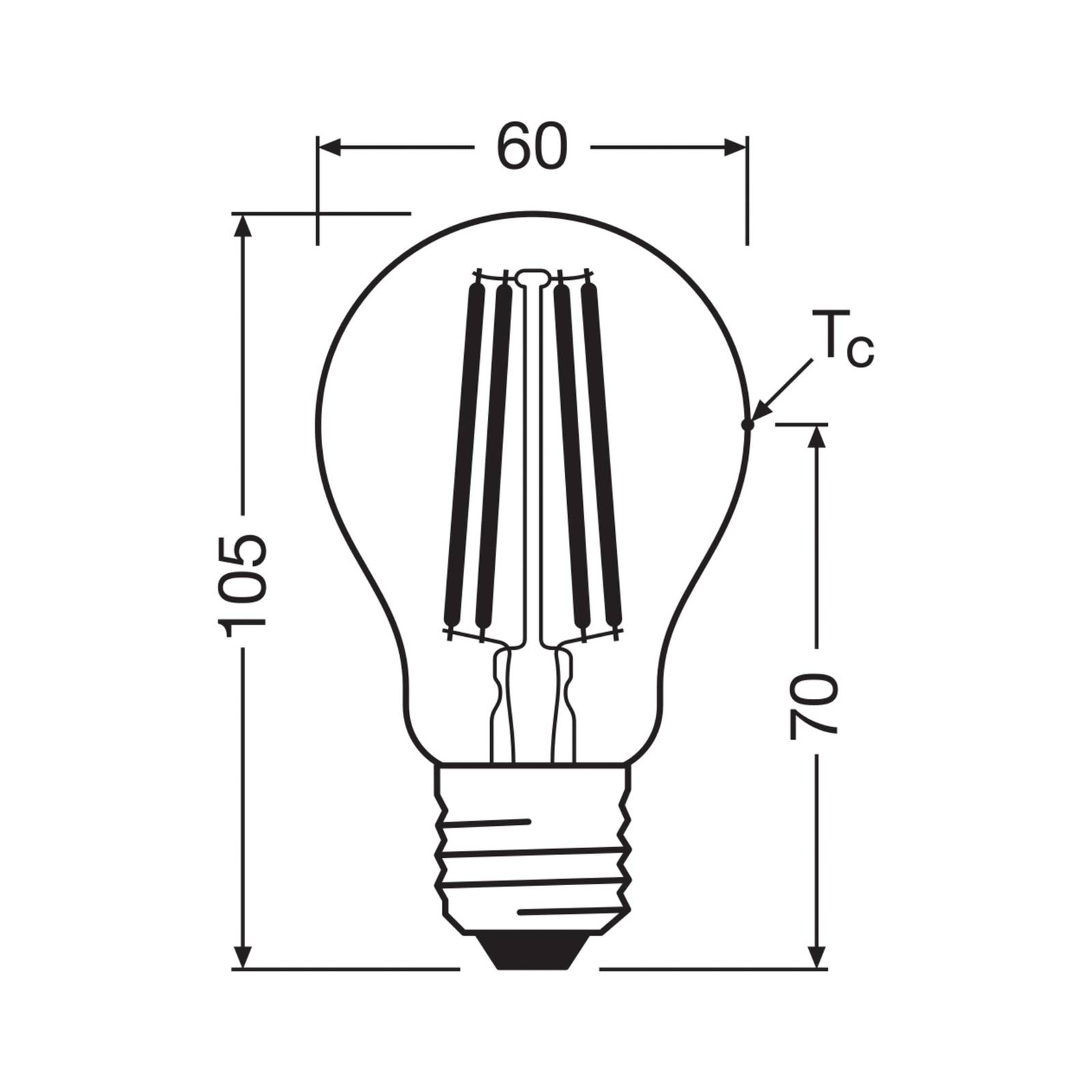 OSRAM LED Birne E27 2,2W Filament 4.000K 470lm 2er-Pack von Osram