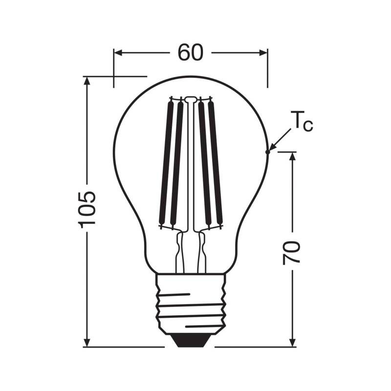 OSRAM LED Birne E27 2,2W Filament 4.000K 470lm 2er-Pack von Osram