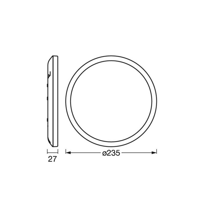 OSRAM LED-Deckenlampe ORBIS ULTRA SLIM, schwarz, Ø 24 cm dim von Osram