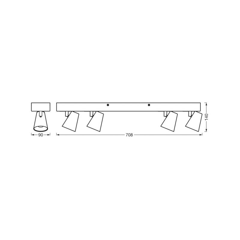 OSRAM LED-Deckenleuchte NEPTUNE, CLICK-SELECT, 4 Spots, weiß von Osram