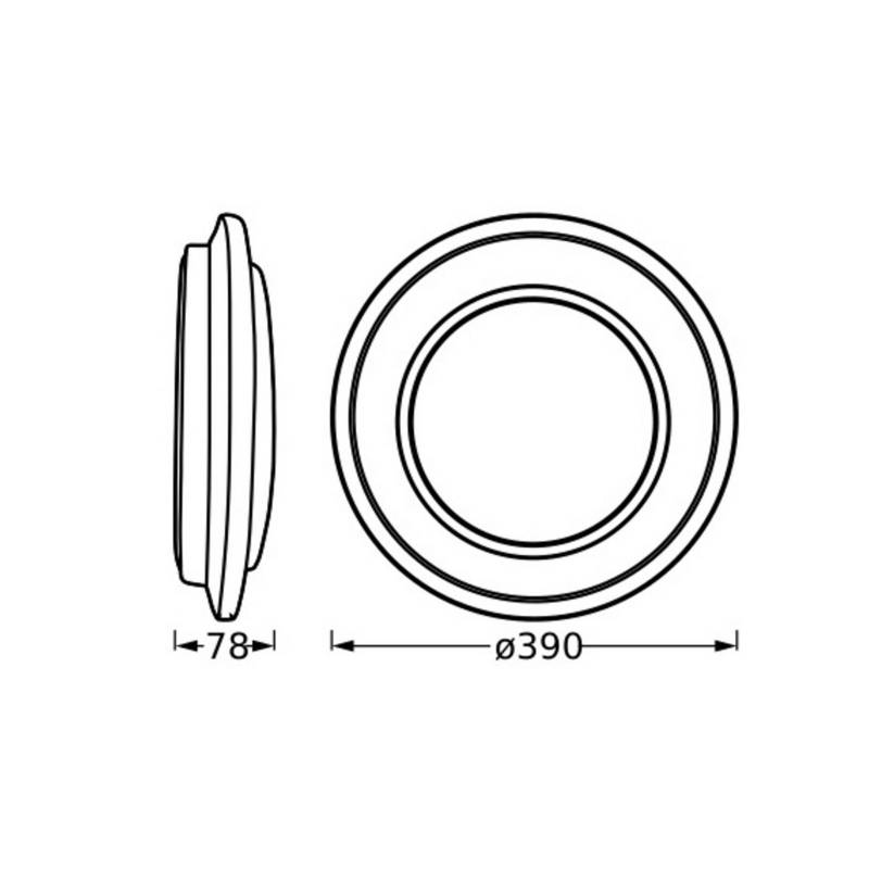 OSRAM LED-Deckenleuchte ORBIS BERLIN, silber, Ø 39 cm Metall von Osram