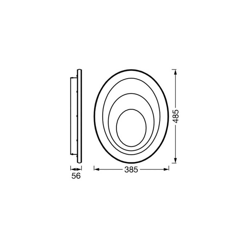 OSRAM LED-Deckenleuchte ORBIS SPIRAL OVAL, Ø 49 cm weiß 37 W von Osram