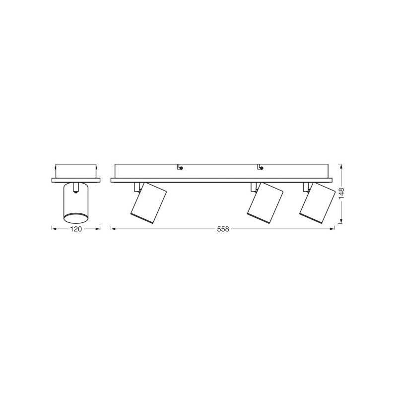 OSRAM LED-Deckenstrahler MARS CLICK-SELECT, 3 Spots, schwarz von Osram