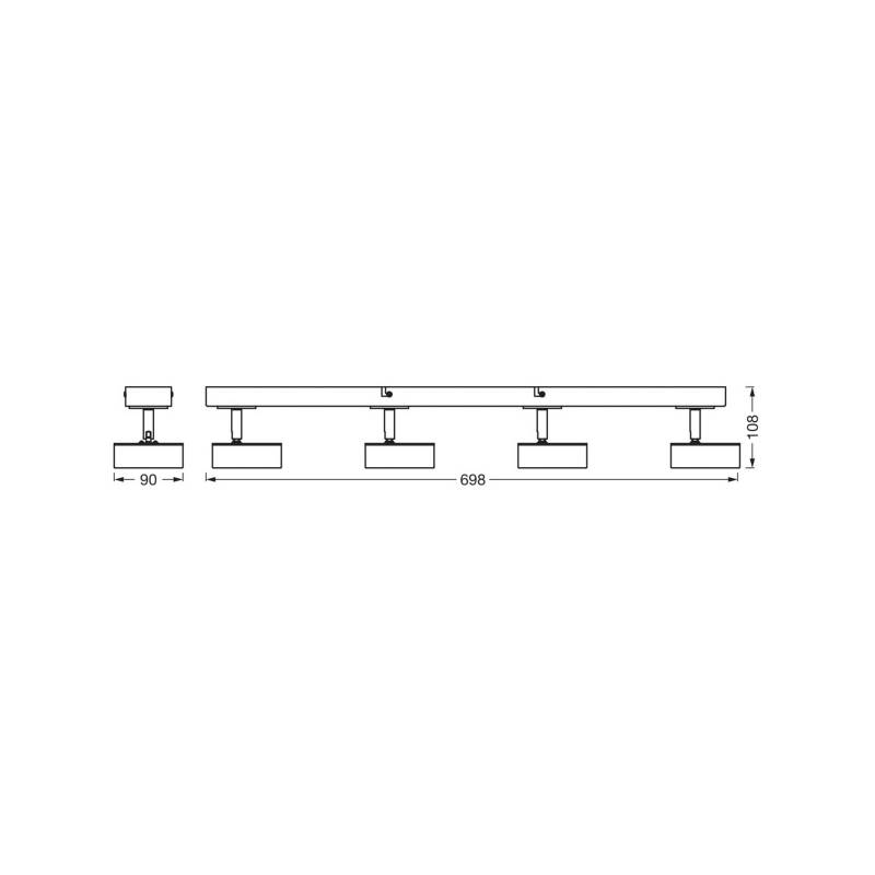 OSRAM LED-Deckenstrahler PLUTO, weiß, 4 Spots Metall 3.000 K von Osram
