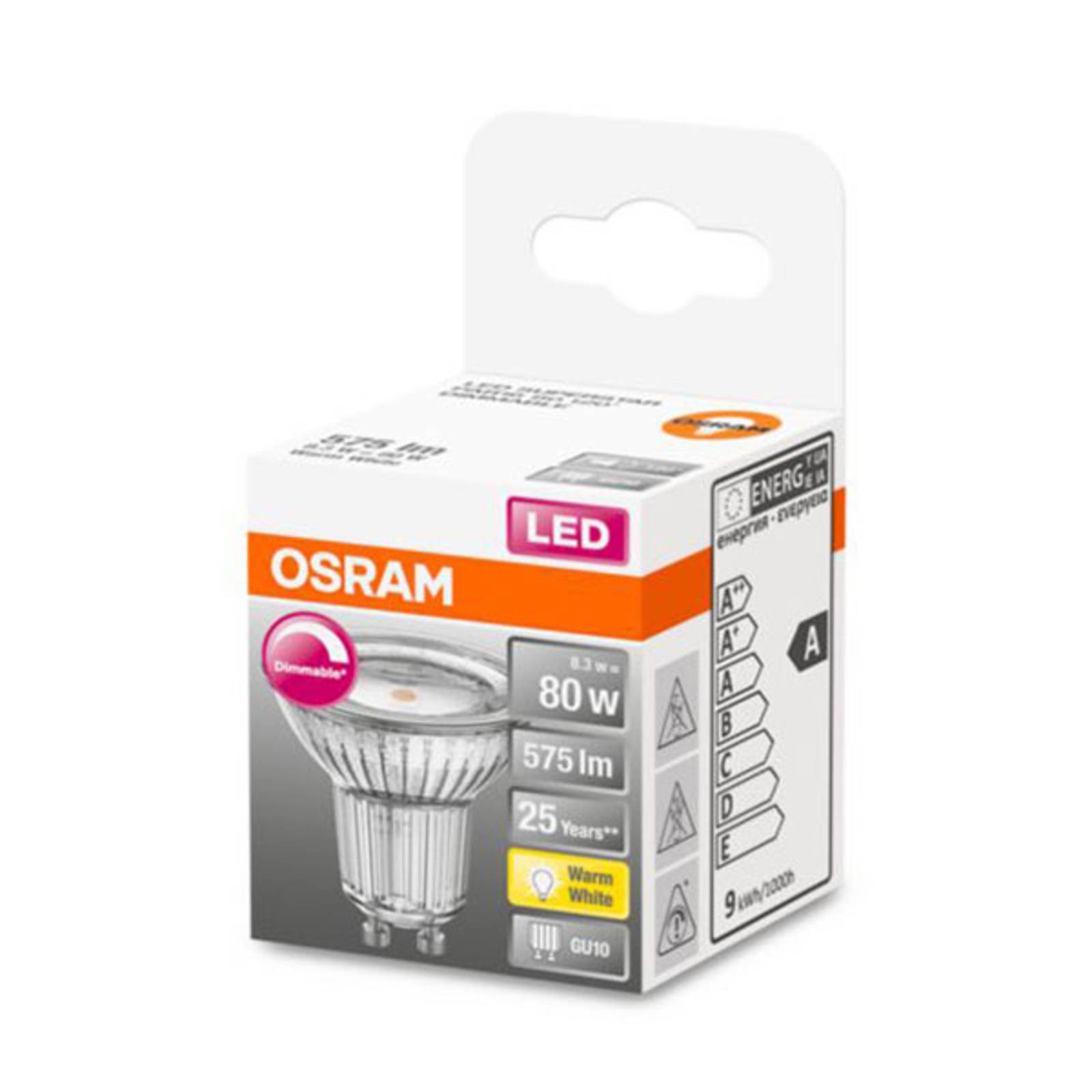 OSRAM LED-Glas-Reflektor GU10 7,9W 927 120° dim von Osram